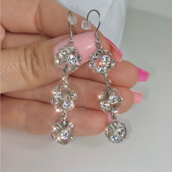 Dangle Ball Drop Crystal Earrings For Women, Acrylic, Bridal Jewelry, Earrings - Picture 9 of 9